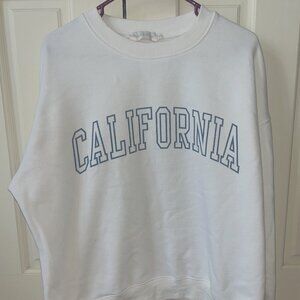 White Califonia Print Sweatshirt
